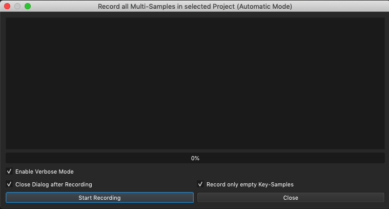 Record all Multi-Samples in selected Project (Automatic Mode)