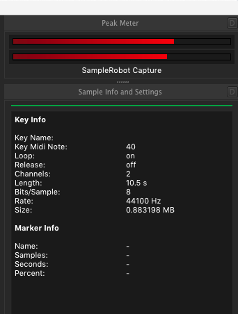 Peak Meter, Kontakt SampleRobot Capture