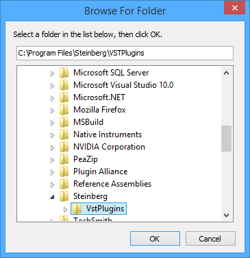Default Location for Steinberg VST plugins