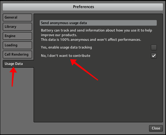 Disable Usage data Tracking in Native Instruments Battery