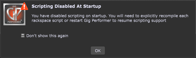 Gig Performer Scripting Disabled At Startup