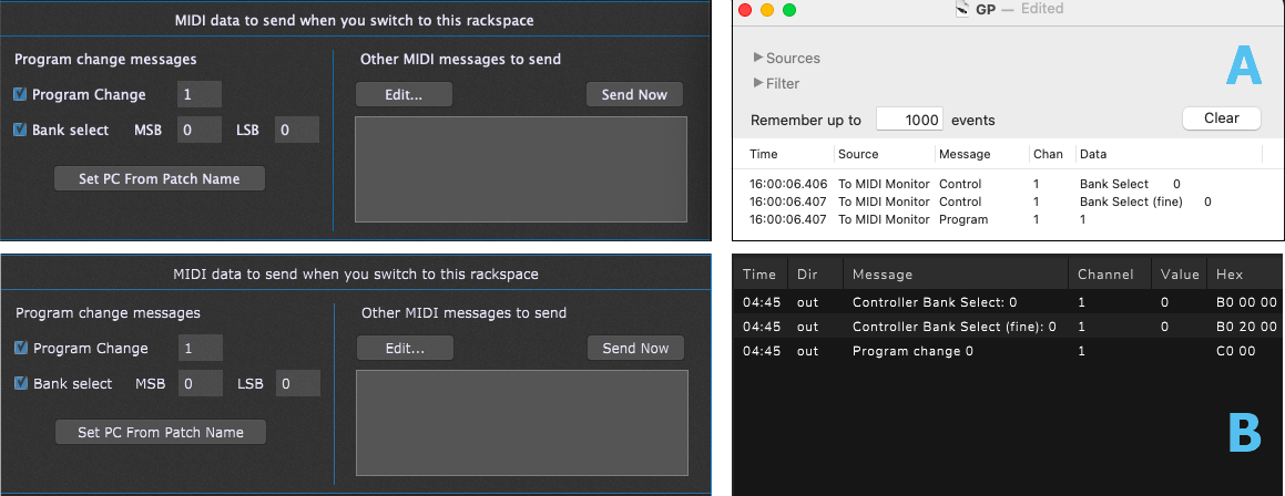 Gig Performer sends out MIDI program change message with MSB and LSB
