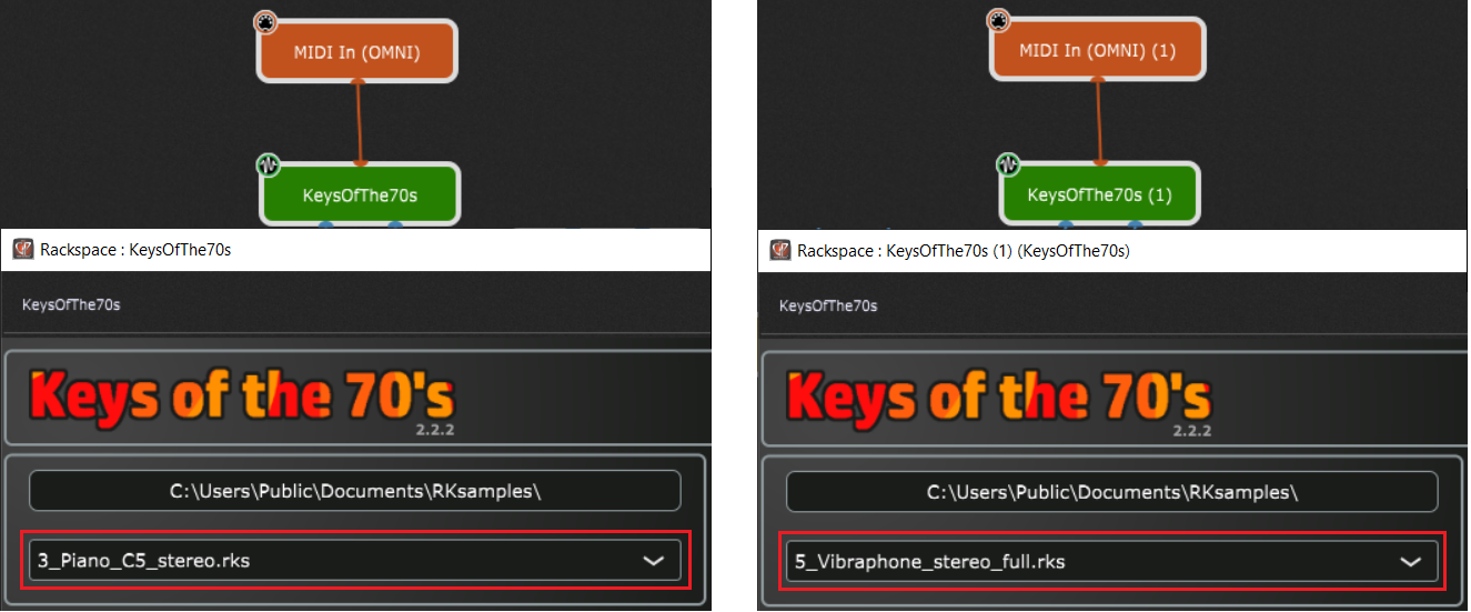KeysOfThe70s RK sample library, piano and vibraphone