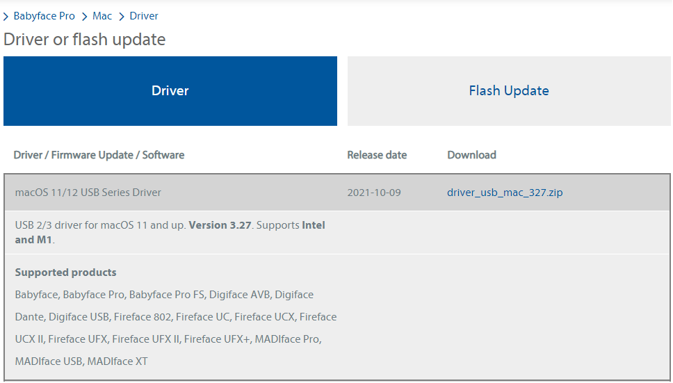 Update RME driver and firmware - audio interface