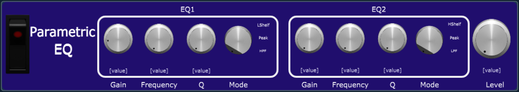 Gig Performer Parametric EQ panel