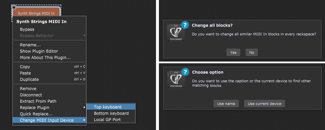 Change MIDI Input Device with two confirmation dialogs
