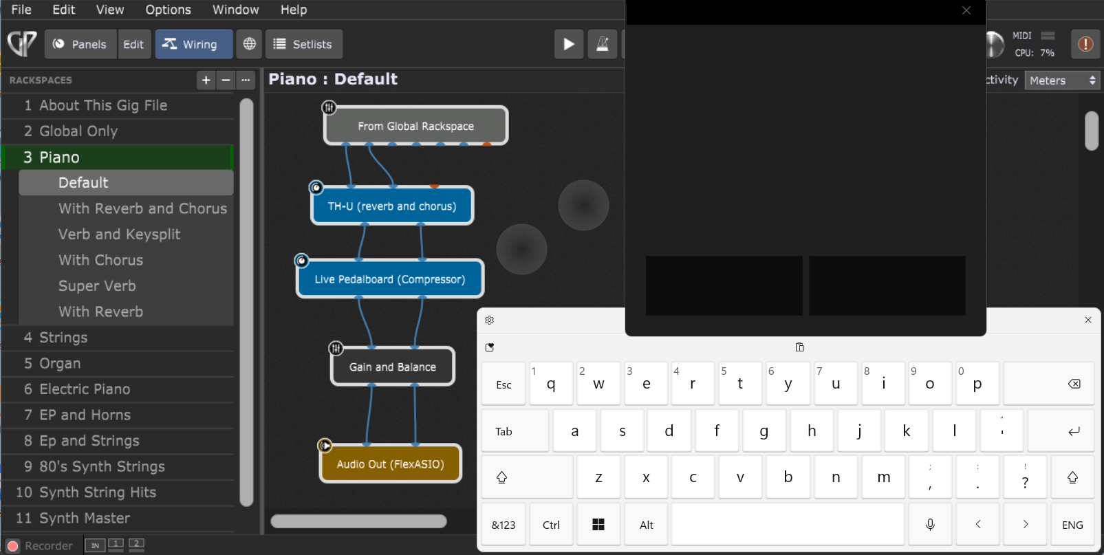 Gig Performer Windows Touch Screen
