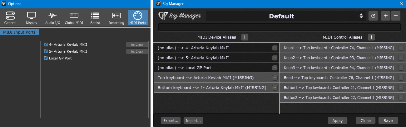 MIDI devices got new names