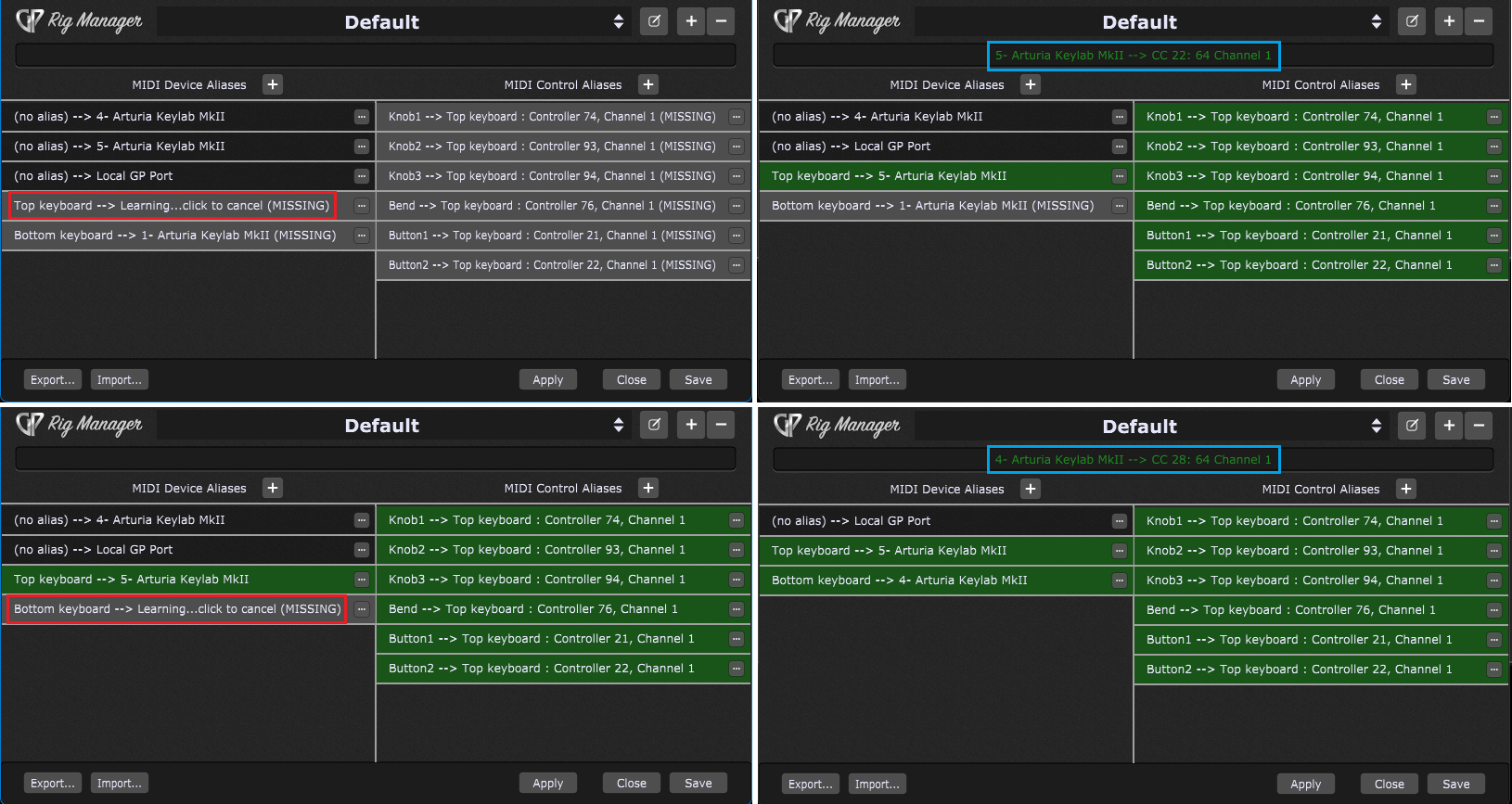 Rig Manager aliases reassigned