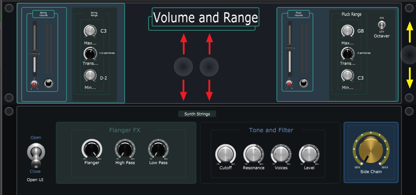 Panels scrolling with touch