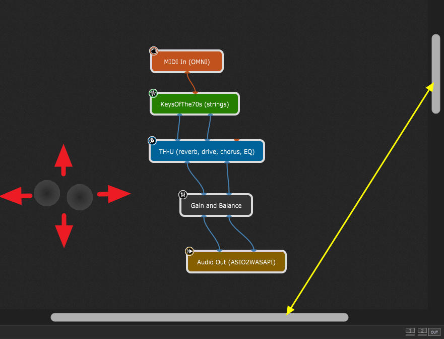 Scrolling the Wiring view with touch operations