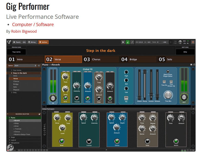 Sound on Sound magazine has reviewed Gig Performer