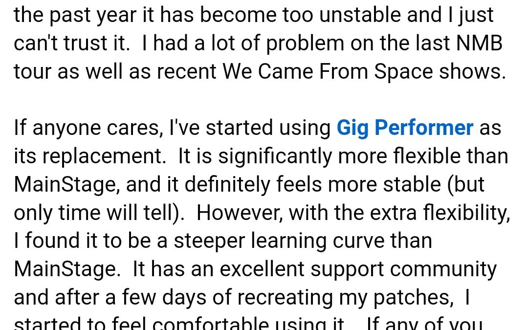 Is there a sponsorship program for Gig Performer?